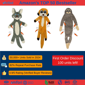 थोक पालतू खिलौना सेट पैक कस्टम कोई स्टफिंग क्रैकल कुत्ते स्क्वीक प्लग खिलौने पालतू कुत्ते - Product Image 3