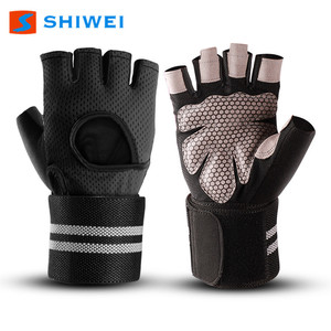 Shiwei Cycling Gloves Half-<b>Finger</b> Breathable Anti-Slip Adjustable Wrist <b>Strap</b> Unisex Adult Riding Glove - Product Image 3
