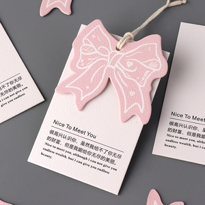 Màu Hồng Bow Hình Quần Áo Treo Thẻ Milan Mô Hình Thẻ Biểu Tượng Tùy Chỉnh In Ấn Thời Trang Hợp Thời Trang Nhãn Cho Phụ Nữ Ăn Mặc May Mặc - Product Image 3