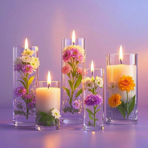 Portavelas Redondo Transparente de Vidrio Borosilicato Hecho a Mano, Estilo Europeo, para Velas Aromáticas, Bodas y Restaurantes - Product Image 2
