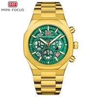 Desain baru MINI FOCUS 0411 tali baja Montre olahraga Chronograph tahan air jam tangan pria