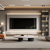 Meuble de salon moderne de luxe en gros, meuble TV, console multimédia, meuble de rangement avec cheminée électrique LED en bois