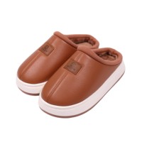 Pantoufles d'intérieur Paul Frank imperméables en PU avec doublure fourrée épaisse, antidérapantes, semelle souple, grandes tailles pour femmes