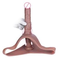 S8520 8.86 ''Long gode gaine Triangle Silicone pantalon adulte portable réaliste pénis manchon mâle coq Extender Sex Toys