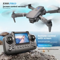 Drone E88 Terlaris, Terjangkau untuk Pemula dengan Kamera Ganda, Mainan Mini dengan Layar Kontrol Jarak Jauh, Desain Lipat