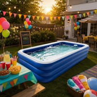 Piscine gonflable pour enfants et adolescents, idéale pour les jeux aquatiques en plein air, les fêtes d'été et les divertissements en jardin.