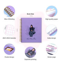 Carnet de planification mensuelle personnalisé avec couverture rigide en tissu PVC et reliure spirale – Cadeau idéal pour les fournitures de bureau