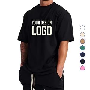 T-shirt personnalisé pour homme à épaules tombantes, 100 % coton, design de marque, surdimensionné, impression, vente en gros, fournisseur en vrac avec logo - Product Image 1