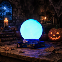 Boule Magique à Induction Électrique d'Halloween, Ornement Décoratif en Plastique avec Ambiance Lumineuse pour Décorations Créatives