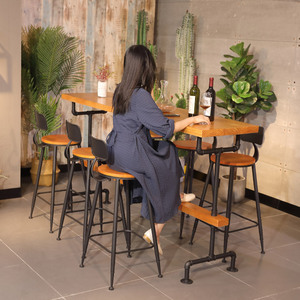 Venta al por mayor vintage comedor Mesa <span class=keywords><strong>bar</strong></span> natural industrial <span class=keywords><strong>bar</strong></span> mesa rectangular café altura mesas para <span class=keywords><strong>bar</strong></span> - Product Image 6