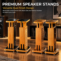 Supports d'enceintes réglables en MDF, socle d'enceintes à isolation antichoc, double finition pour enceintes HiFi et enceintes de monitoring