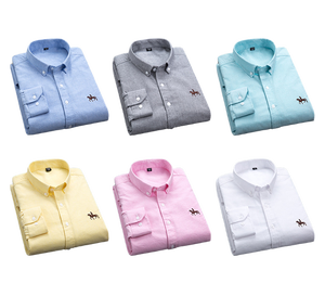 Camisa <span class=keywords><strong>Oxford</strong></span> de Hombre 100% Algodón, Manga Larga, Casual, Bordada - Product Image 2