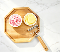 Keuken Gadgets RVS 420J2 Beukenhout Multifunctionele Meloen Fruit Tomaat Schilmes Dubbelzijdige Schilmes/Snijder/Rasp