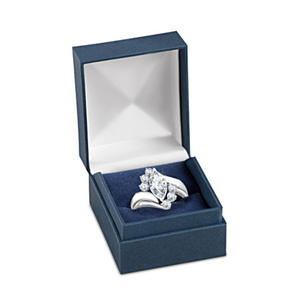 F391 Anello di fidanzamento da donna in oro bianco con diamante taglio marquise e pietre laterali naturali colore G - Product Image 3