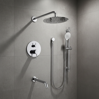 Système de mitigeur de douche à effet pluie en laiton à montage mural moderne cUPC