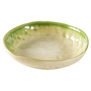Handmade <b>Ceramic</b> Irregular Serving <b>Plate</b> Green Gradient Retro Design For Party Home Use - Product Image 5
