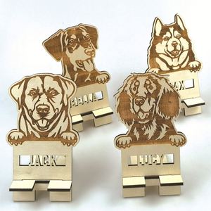 Support de téléphone en bois découpé au laser, motif chiens mignons, support mobile amovible pour décoration de bureau, vente en gros, dropshipping - Product Image 2