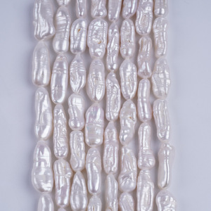 Natural 7-9mm Freshwater White Baroque <b>Pearl</b> Long Straight Hole Pipa DIY Bead <b>Loose</b> Semi-Finished Necklace - Product Image 3