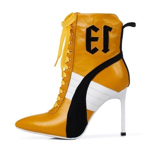 New Style Custom Logo High Heel Lace-Up Zip Western Ankle <b>Boots</b> <b>Women</b> Pointed Toe <b>for</b> <b>Boots</b> Autumn <b>Summer</b> - Product Image 2