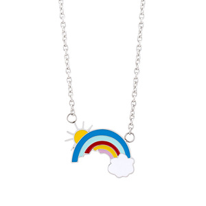Yunnique – collier avec pendentif nuage arc-en-ciel, dessin animé, en acier inoxydable, bijoux cadeau unisexe - Product Image 5