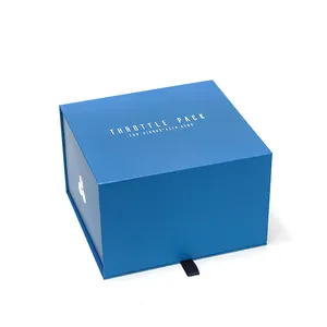 Blue Square Customized Logo Magnetic Box Magnetic Box Electronic Packaging Gift Magnetic Box