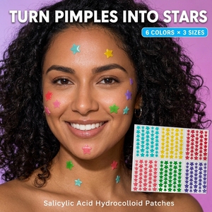 Parches para el Acné con Ácido Salicílico y Centella en Forma de Estrella, Parches Hidrocoloides para el Tratamiento Localizado de Granos, Control de Grasa, Alivio Invisible del Acné - Product Image 1