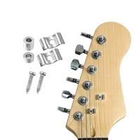 Professional Chrome Metal Roller Retainer String Guides String Trees with Screws for Guitar Bass Parts Accessories