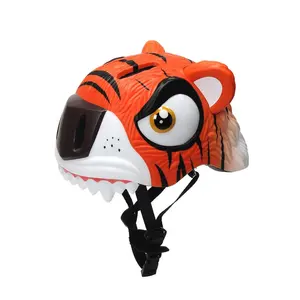 도매 재고 3D 어린이 안전 보호 스케이트 헬멧 귀여운 호랑이 헬멧 자전거 승마 3D 헬멧