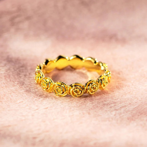 Anello Floreale a Forma di Rosa per Donne, Elegante Stile Giardino, Regolabile, Accessorio di Moda - Product Image 5