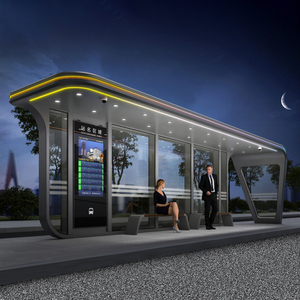Parada de Autobús Solar de Acero para Exteriores, Diseño Moderno Inteligente y Personalizado, de Alta Calidad y Ecológica para Transporte Público - Product Image 3