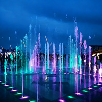 Fontaine combinée SS304 316 avec contrôle PLC intelligent, jets multicolores LED et spectacle de jets haute performance pour projets hôteliers