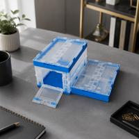 Boîte de rangement pliable pour la maison, transparente, visible, murale, en plastique, empilable, organiseur de placard, OEM