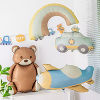 Ballon en aluminium en forme de dessin animé Ours laitier vintage et bonbons, en gros, pour la décoration de fête d'anniversaire de bébé (1er anniversaire) et d'anniversaire d'enfants