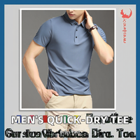 T-shirt Homme Séchage Rapide Coupe Classique 180g Soie Glacée Sans Couture Col Rabattu Business Décontracté Uni Polyvalent