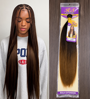 Extensions de cheveux synthétiques lisses de 26 pouces, fibres résistantes à la chaleur, pour tresses bohèmes