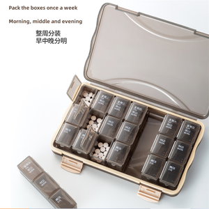 Caja de medicina portátil, 7 días a la semana, capacidad, <span class=keywords><strong>28</strong></span> compartimentos, para clasificación de pastillas de viaje al aire libre - Product Image 3