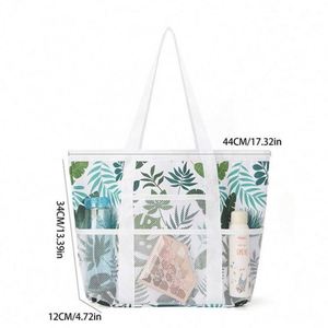 Sac fourre-tout bleu personnalisé de haute qualité avec logo imprimé, sacs de plage d'été en nylon noir pour femmes - Product Image 2