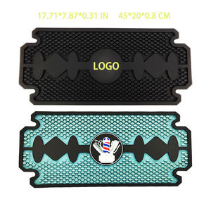 Tapis de travail antidérapant pour salon de coiffure avec logo personnalisé, protection de comptoir pour rangement d'outils de coiffure, en PVC et silicone. - Product Image 2