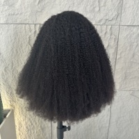 Perruque Afro Crépue Bouclée Courte Type Bob en Cheveux Humains, Lace Front, Vierge Brésilienne, Pas Chère, Perruque Complète en Dentelle pour Femmes Noires, Fournisseur