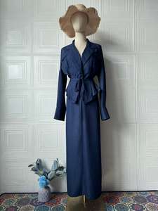 Ensemble <span class=keywords><strong>Femme</strong></span> Tenue Décontractée Automne 2025 : Veste à Manches Longues Revers Crantés et Ceintures, Jupe <span class=keywords><strong>Longue</strong></span> Droite et Manteau Décontracté Urbain - Product Image 5