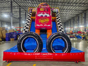 Nhà Máy Thương Mại Tùy Chỉnh Đôi Làn Đường Trượt Nước Trẻ Em Xe Đua Theo Chủ Đề <span class=keywords><strong>Inflatable</strong></span> Trượt Nước Cho Trẻ Em Và Người Lớn - Product Image 2