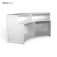 Comptoir de bar rond en bois moderne avec armoire pour usage domestique, commercial ou hôtelier - Mobilier commercial durable