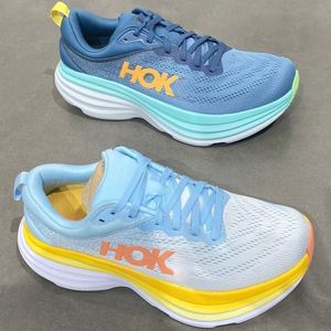 รองเท้าผ้าใบ HOKAS Bondi ลายโลโก้ แบรนด์ดีไซเนอร์ แบบผูกเชือก พื้นหนา เพิ่มความสูง หนังแท้ สไตล์ลำลอง สปอร์ต สำหรับทุกเพศ - Product Image 2