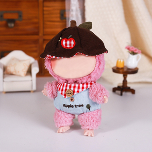 17cm La BU BU quần áo trang Phục Búp Bê sang trọng quần áo mùa hè ngọt ngào giải trí thiết lập cao bồi Jumpsuit Kẻ Sọc vest với dễ thương hat phụ kiện - Product Image 5