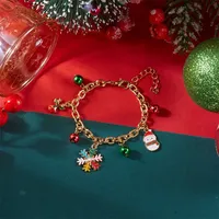 Bracelet CUMAI avec pendentifs Père Noël, bonhomme de neige, sapin et cloche pour femme – Bijou exquis réglable pour fêtes et vacances, idéal comme cadeau