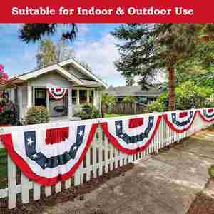 Drapeau plissé de haute qualité USA Amérique, décoration intérieure et extérieure pour porche, drapeau Mexique demi-éventail pour célébrations de vacances - Product Image 4