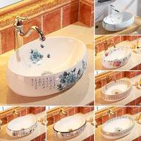 KD-03DBO Hochwertiges Keramik-Ei-förmiges Tischwaschbecken mit Farbdesign, Glasfaser-Waschbecken, Chaozhou Sanitärkeramik