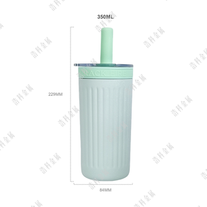 New xu hướng rộng miệng 350ml Glass lót thép không gỉ <span class=keywords><strong>cup</strong></span> Ba Tường Cách Nhiệt drinkware chân không xe Tumbler với rơm - Product Image 4