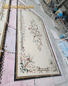 Stopelink Tùy Chỉnh Hình Chữ Nhật Hỗn Hợp Màu Sắc Truyền Thống Bằng Đá Cẩm Thạch Bằng Tia Nước Huy Mô Hoa <span class=keywords><strong>Inlay</strong></span> Tầng Thiết Kế Cho Biệt Thự Phòng Khách - Product Image 3