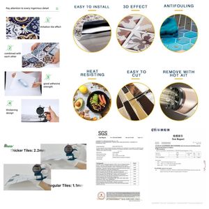 Calcomanías de pared con efecto de azulejo <span class=keywords><strong>rosa</strong></span>, <span class=keywords><strong>palo</strong></span> autoadhesivo impermeable para cocina, <span class=keywords><strong>baño</strong></span>, salpicaduras, decoración moderna fácil de limpiar - Product Image 6